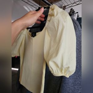 VICI Pastel Yellow Puff sleeve blouse